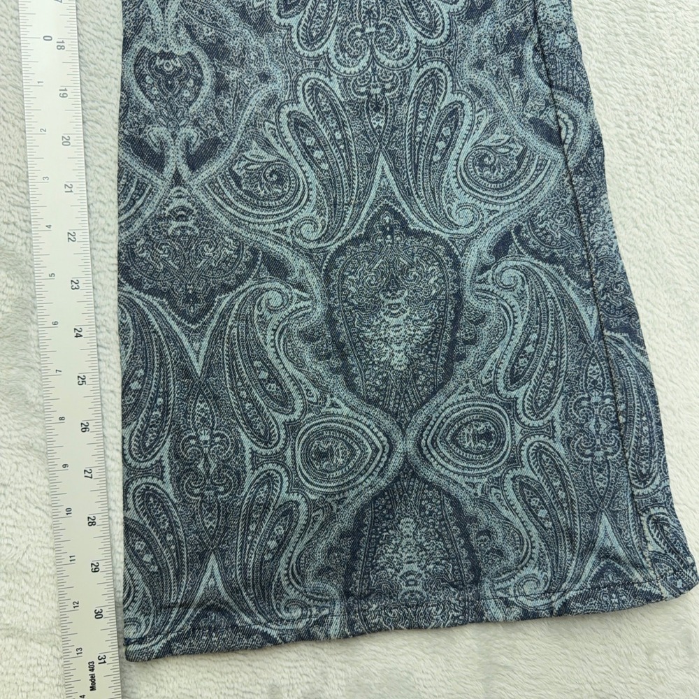 Wrangler Jeans Womens 14 Blue Paisley High-Rise Fierce Flare Stretch Denim Pants - Picture 3 of 9